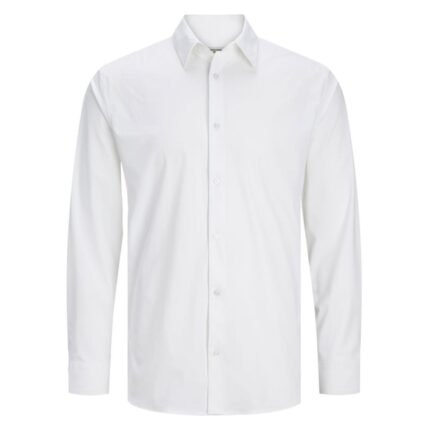 Jack & Jones camicia manica lunga elasticizzata taglie forti uomo colore bianco 12258341