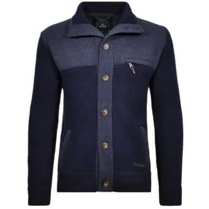 Ragman cardigan in lana con bottoni taglie forti uomo colore blu 888097/070