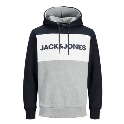 Jack & Jones felpa con cappuccio taglie forti uomo colore grigio 12173965