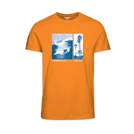 Jack & Jones maglia mezza manica taglie forti uomo colore arancione 12235567